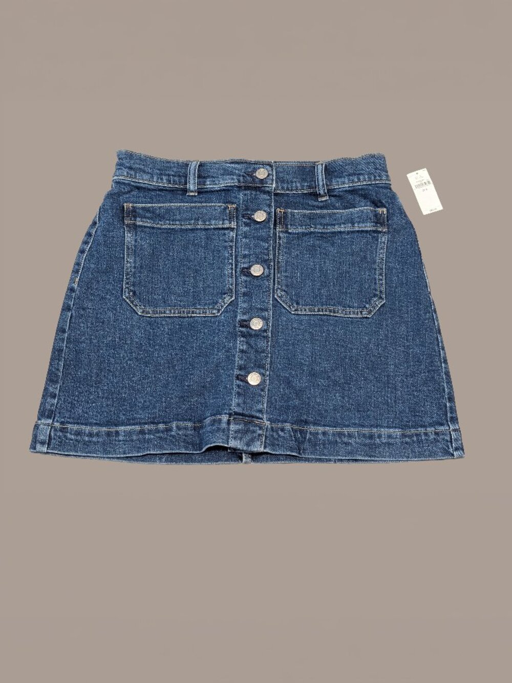 NWT GAP Button-Front Denim Mini Skirt Medium Wash Size 27/4